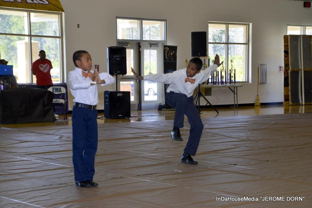  Members of the Boys 2 Bow Ties step team performing at the Eddie White Academy in Georgia for the ‘STEP in the Name of LOVE’ Step Competition (photo credit: Jerome Dorn of In Da House Media) 