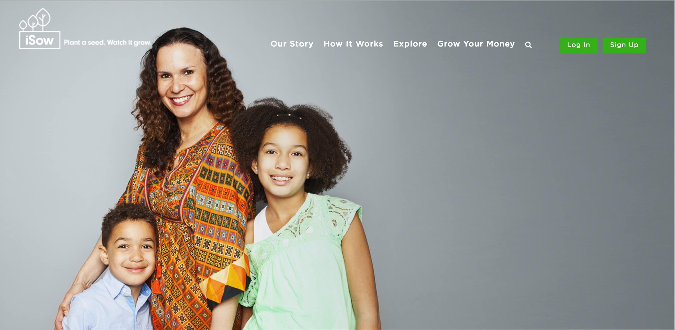 Tanya Van Court, founder and CEO of iSow, with her two children Gabrielle and Hendrix