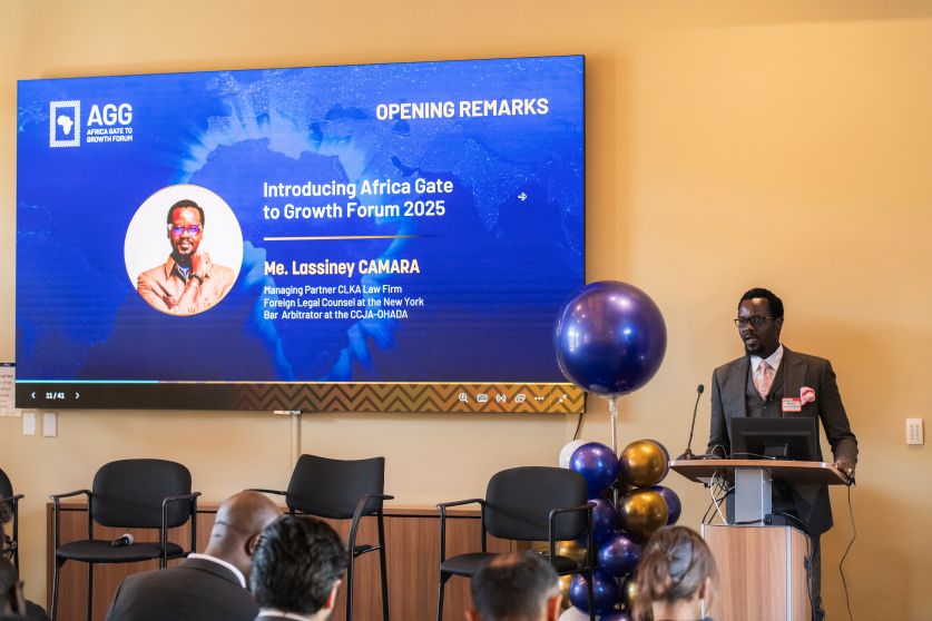 Lassiney Kathann Camara, President of Africa Gate to Growth 2025 giving his opening speech at Africa Gate to Growth Forum on Feb 21, 2025 at Africa Gate to Growth Forum 2025