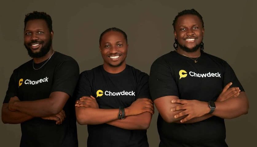 L-R Olumide Ojo Lanre Yusuf and Femi Aluko Founders Chowdeck's founders