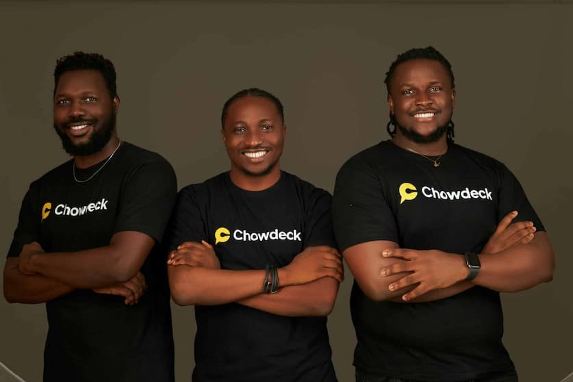 L-R Olumide Ojo Lanre Yusuf and Femi Aluko Founders Chowdeck's founders