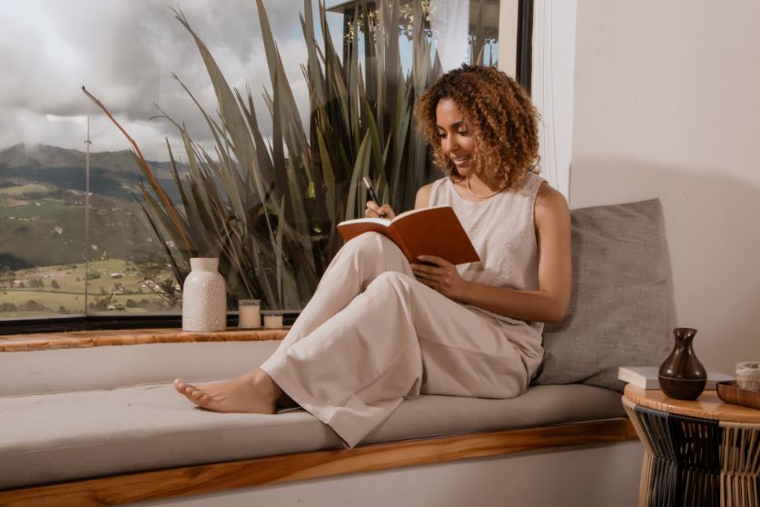 Black executive journaling