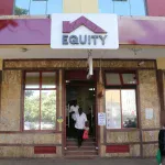 Customers walking out of an Equity Bank branch in Nairobi, Kenya (via Wikimedia)
