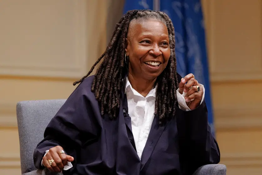 Whoopi Goldberg speaks about her bookk, "Bits and Pieces," with Librarian of Congress Carla Hayden during a special presentation, May 10, 2024. Photo by Shawn Miller/Library of Congress.