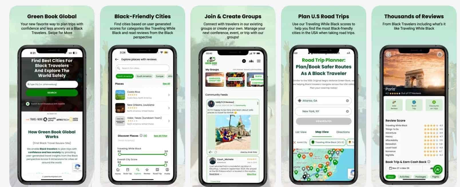 Green Book Global combines crowdsourced travel reviews with a U.S. road-trip planner designed to help Black travelers navigate with greater confidence.