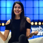 Melanie Perkins, Co-founder & CEO, Canva, on Centre Stage during the opening day of Web Summit at the Altice Arena in Lisbon, Portugal. Image Source: Flicr