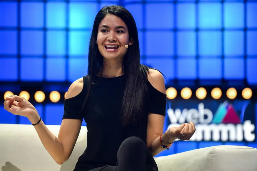 Melanie Perkins, Co-founder & CEO, Canva, on Centre Stage during the opening day of Web Summit at the Altice Arena in Lisbon, Portugal. Image Source: Flicr