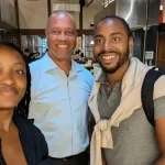 Caption: Keyona Meeks, Bryan Duarte, and Mars Materials CEO Aaron Fitzgerald Source: Black Tech Capital
