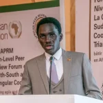 Obal Daniel, speaking at APRM (photo credit: Amanya Stuart Edward)
