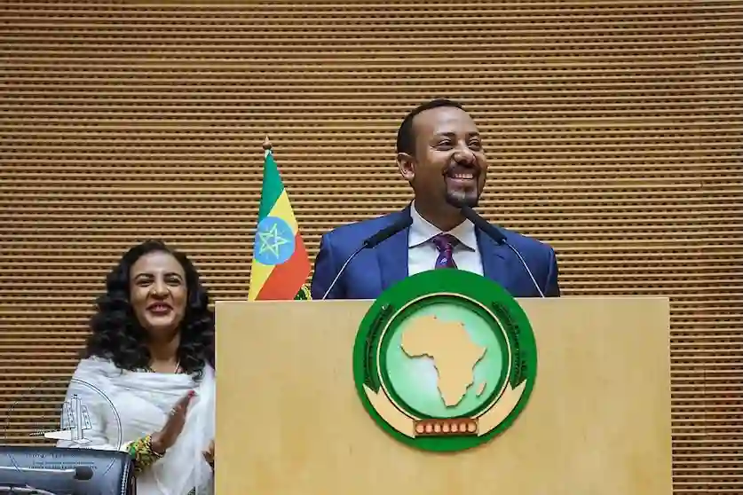 Ethiopian Prime Minister Abiy Ahmed at the African Union Summit via Wikimedia Commons.