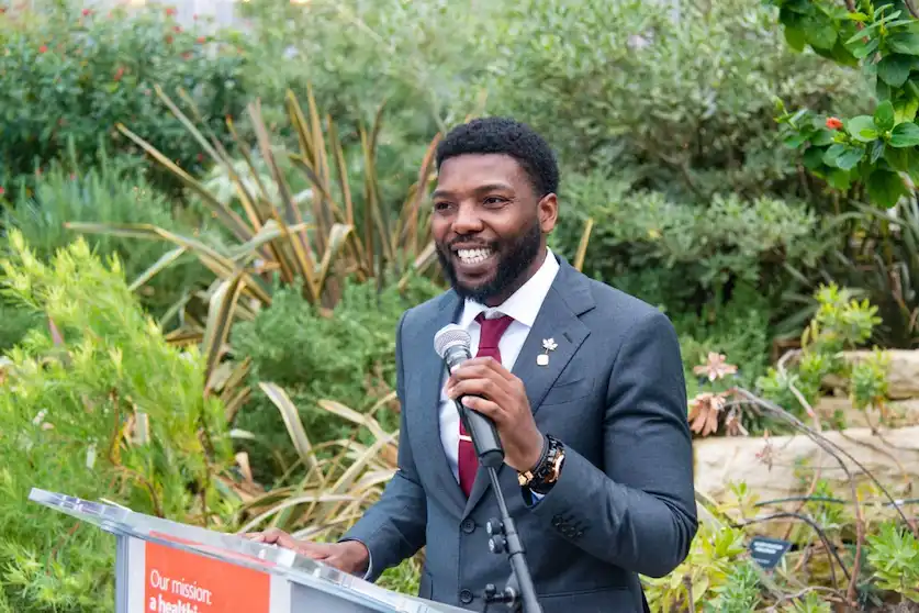 Dr. Boluwaji Ogunyemi presenting a speech