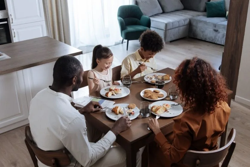 Black Household eating lunch